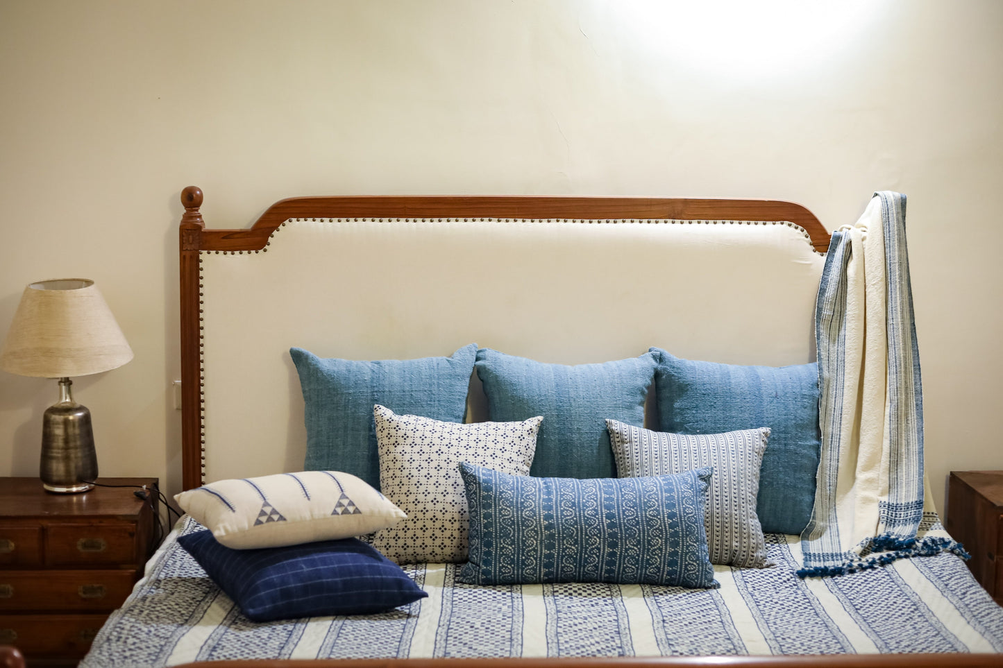 Throw Pillow Cover-Dora Indigo Decorative