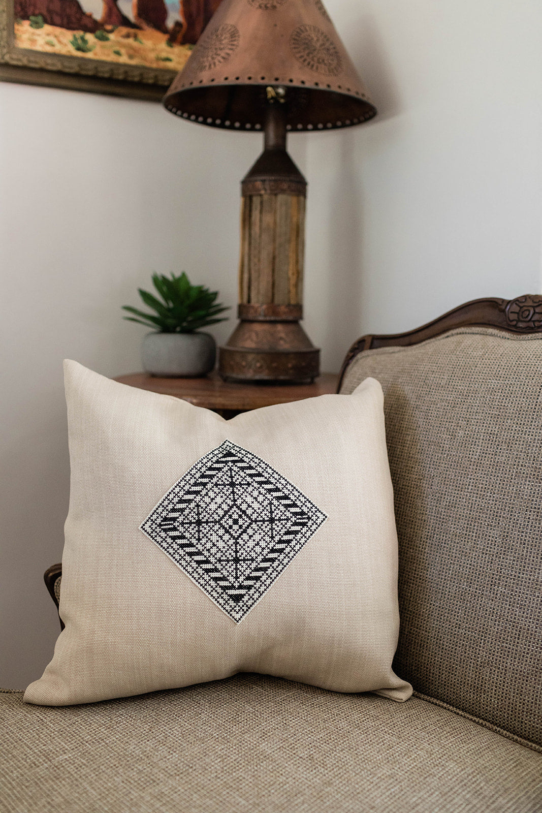 Throw Pillow Cover - Diamond Cream