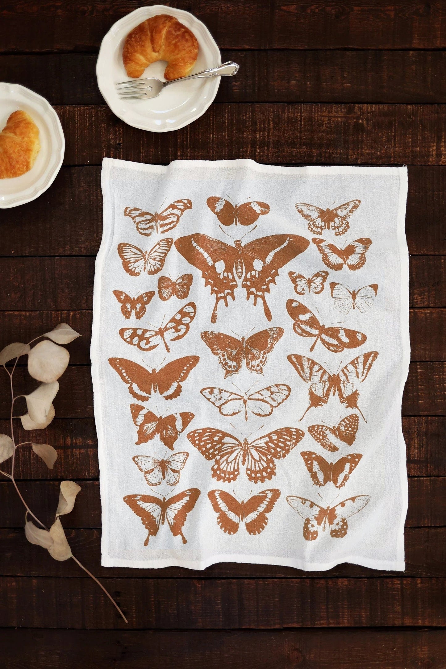 Tea Towel: Butterfly Terra-cotta
