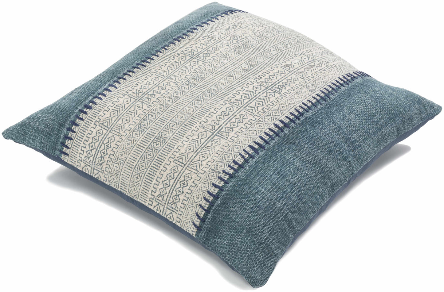 Throw Pillow-Pipestone Blue Striped Cotton