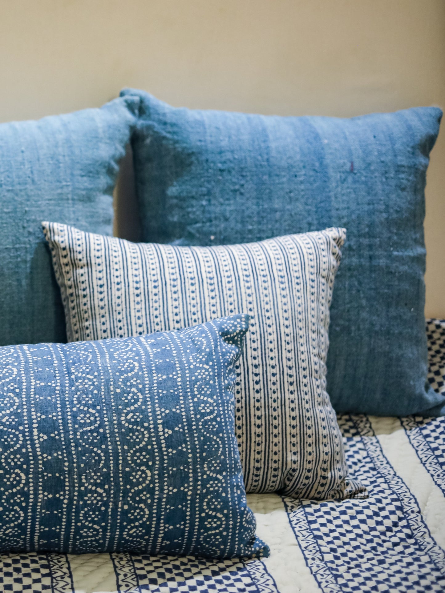 Throw Pillow Cover-Dora Indigo Decorative