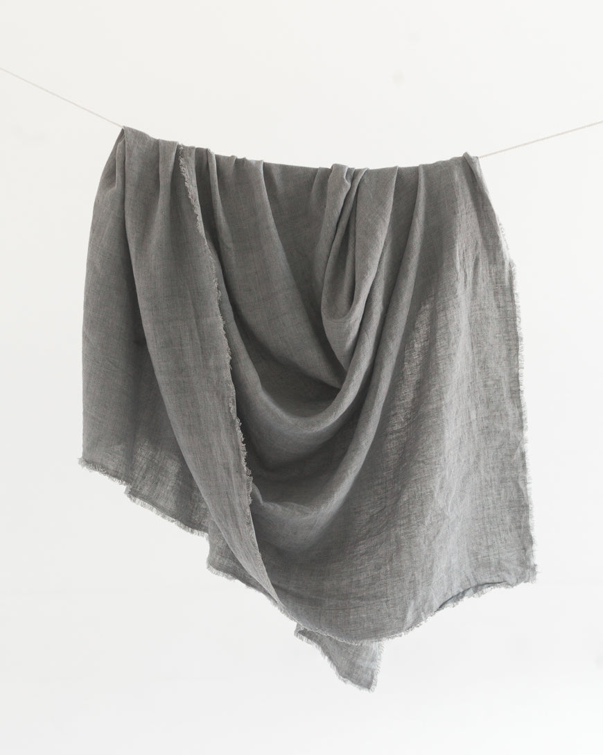 Throw Blanket-Stone Washed Linen