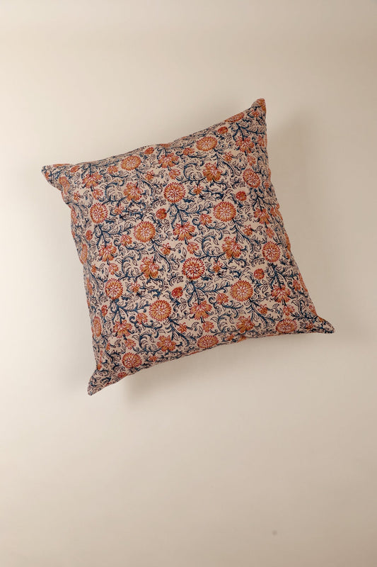Throw Pillow Cover- Sunset Horizon Kalamkari Handcrafted Pillow