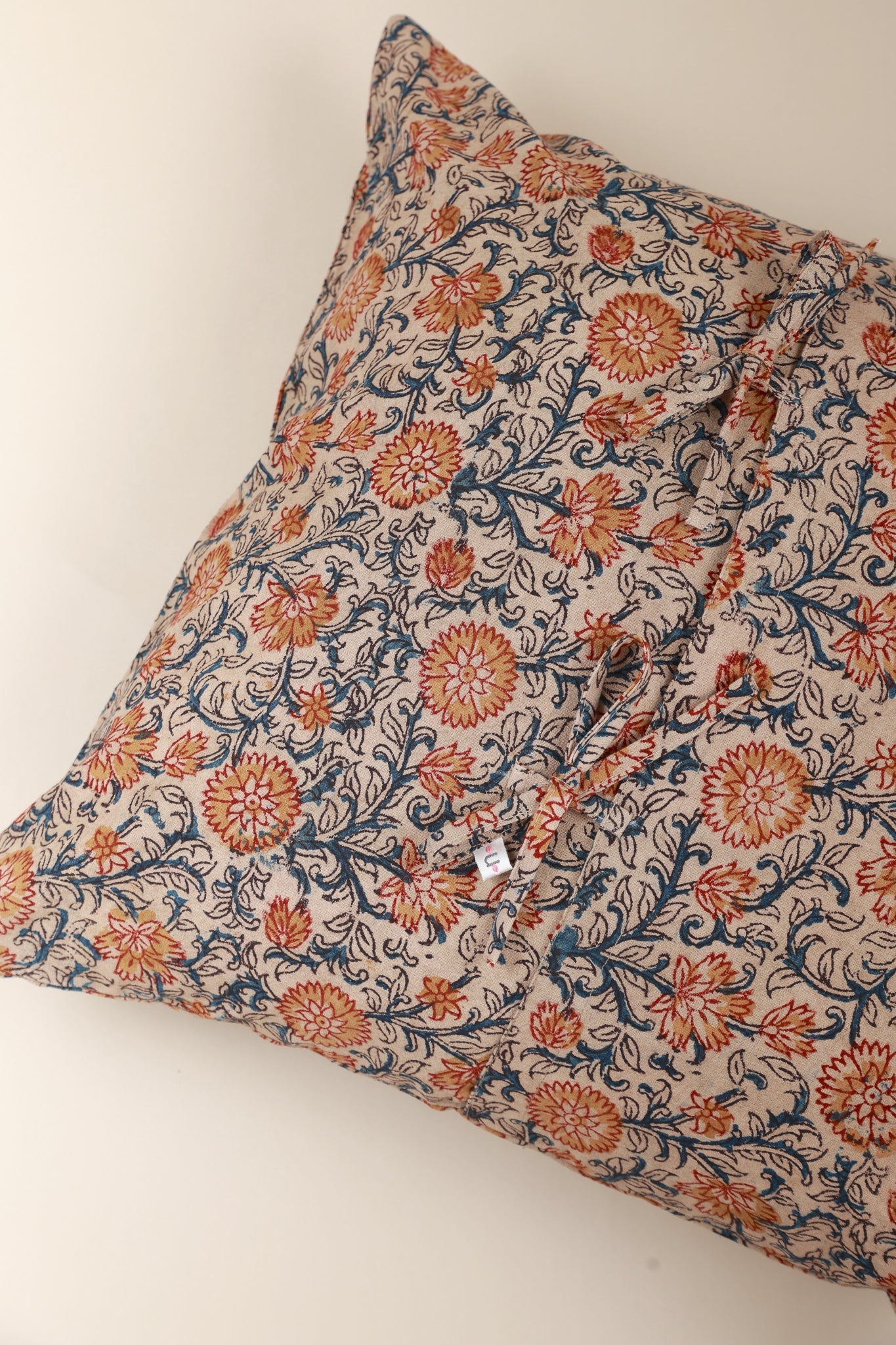 Throw Pillow Cover- Sunset Horizon Kalamkari Handcrafted Pillow