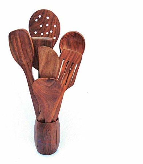 Wooden Non Stick Cooking Utensils with Barrel