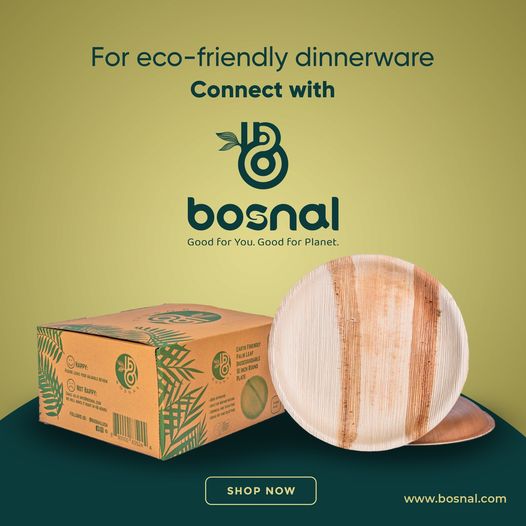 Bosnal - Palm Leaf Biodegradable Plates, 10 inch, Round