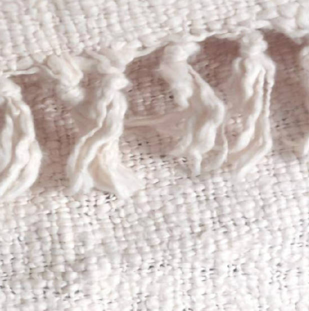 Throw Blanket- Textured Oxford Cream