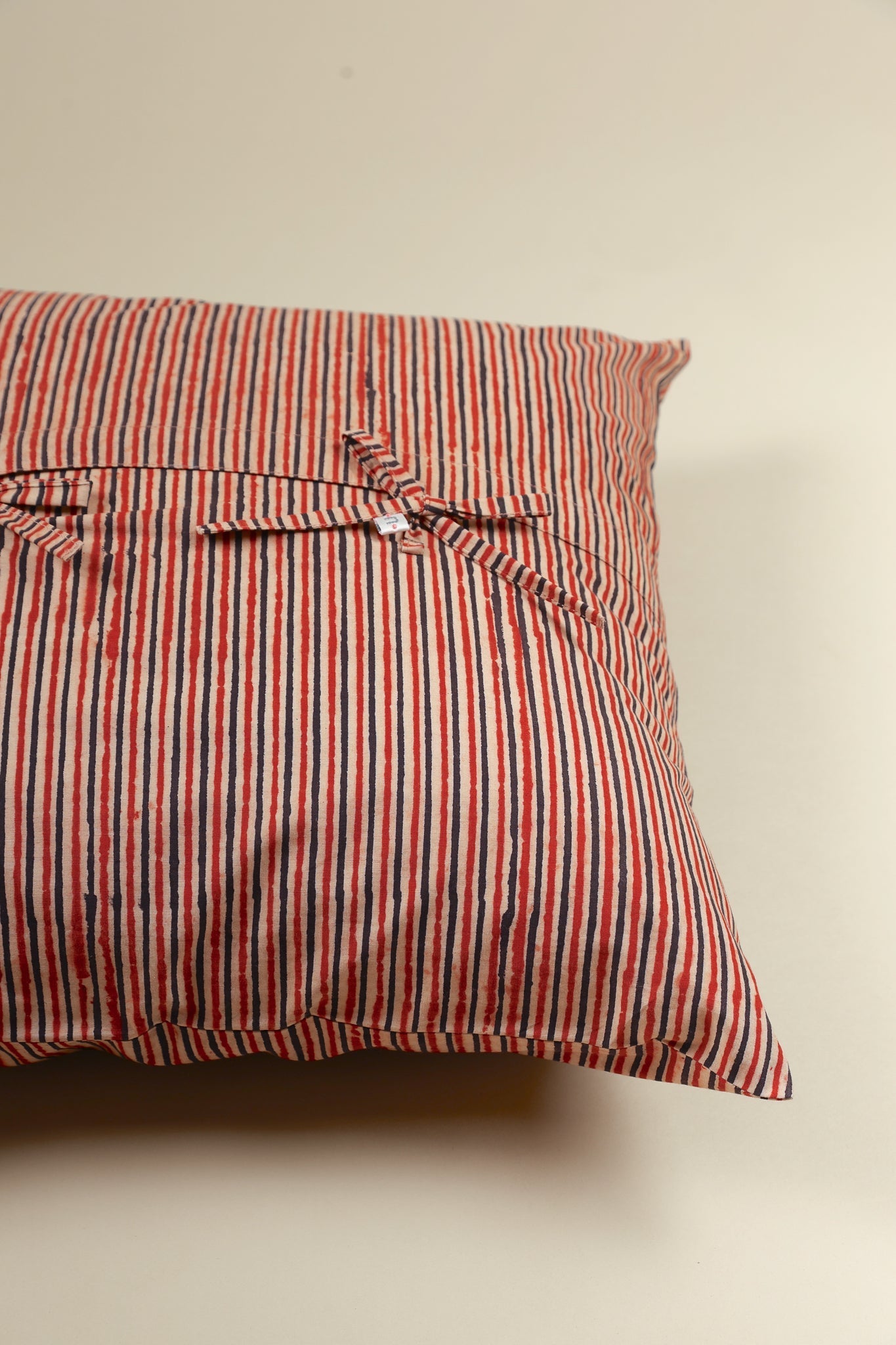 Throw Pillow Cover- Rustic Stripes Hand Block Print Pillow