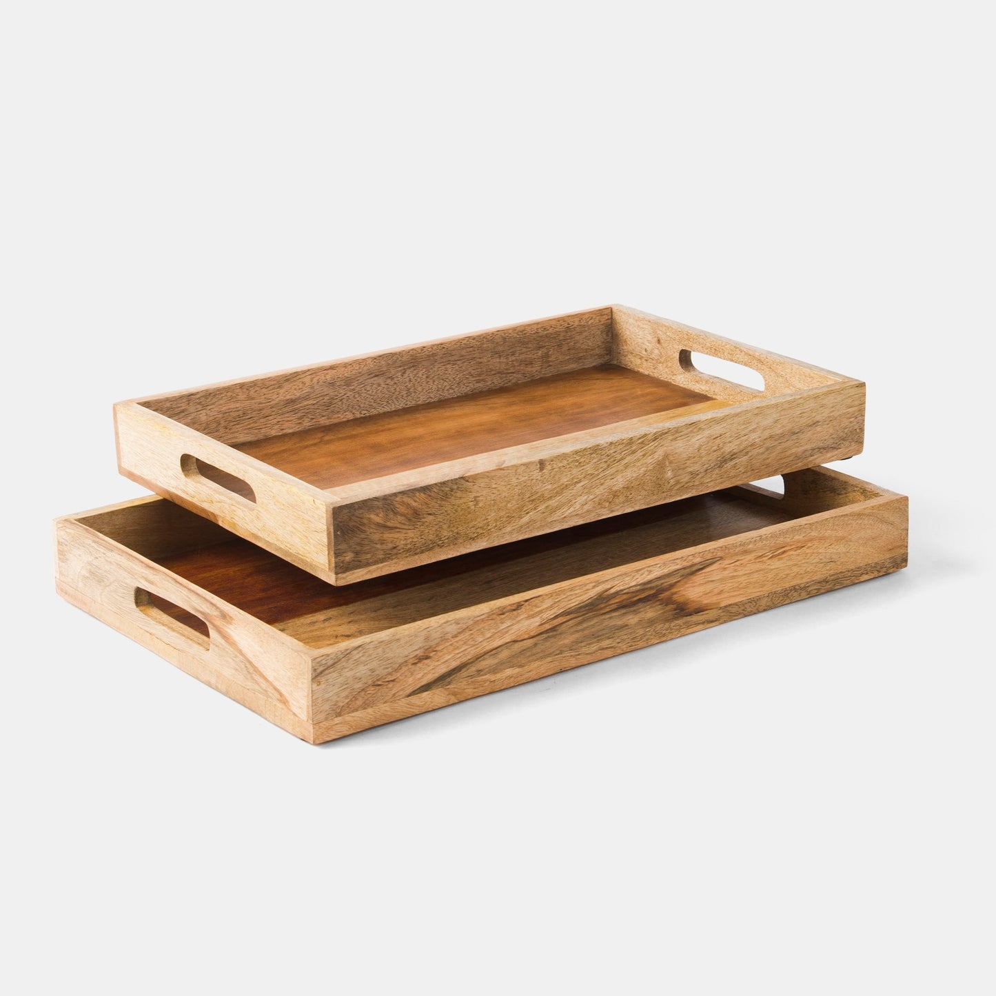 Rustic Elegance Two-Tone Serving Tray Set