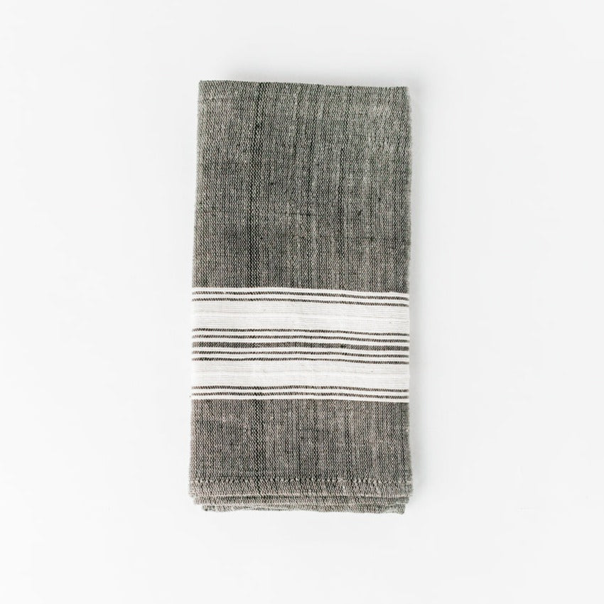 Napkin Set: Aden Napkins, Grey / Natural - set of 4