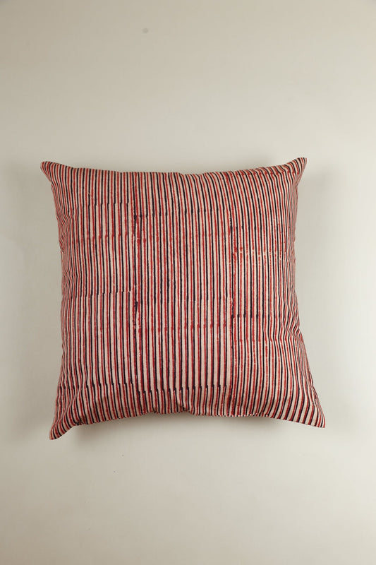 Throw Pillow Cover- Rustic Stripes Hand Block Print Pillow