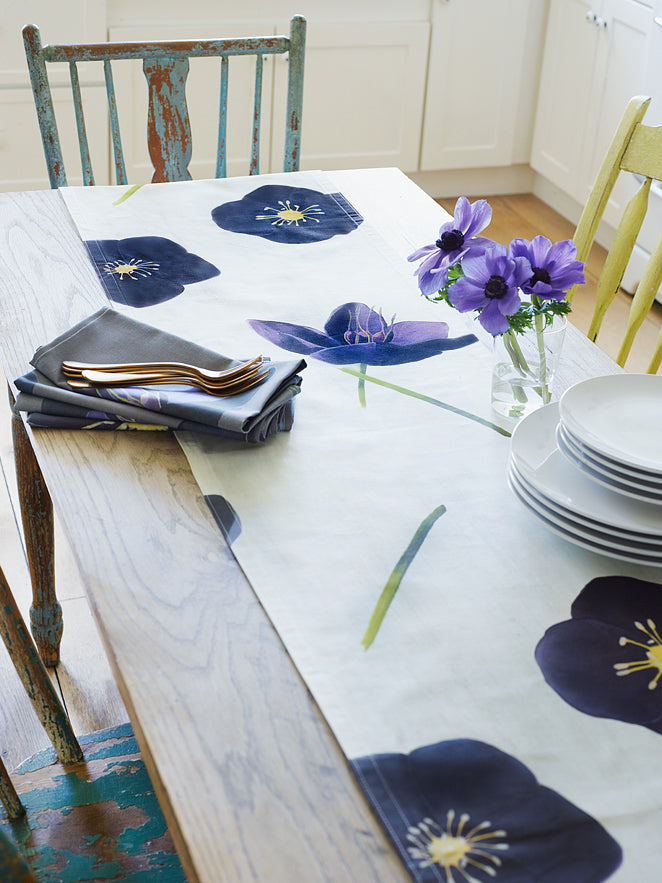 Table Runner: Black Hellebore on Snow