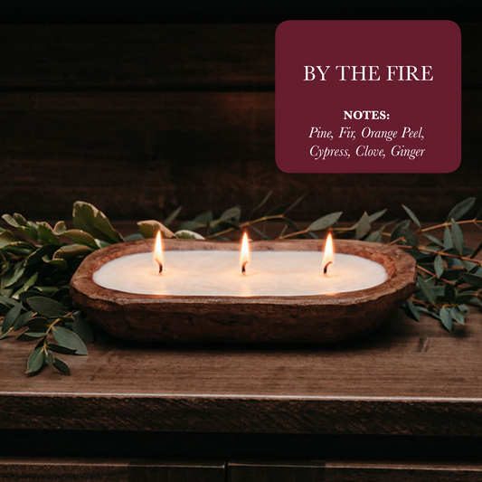 Soy Candle 3-Wick Dough Bowl  - By The Fire