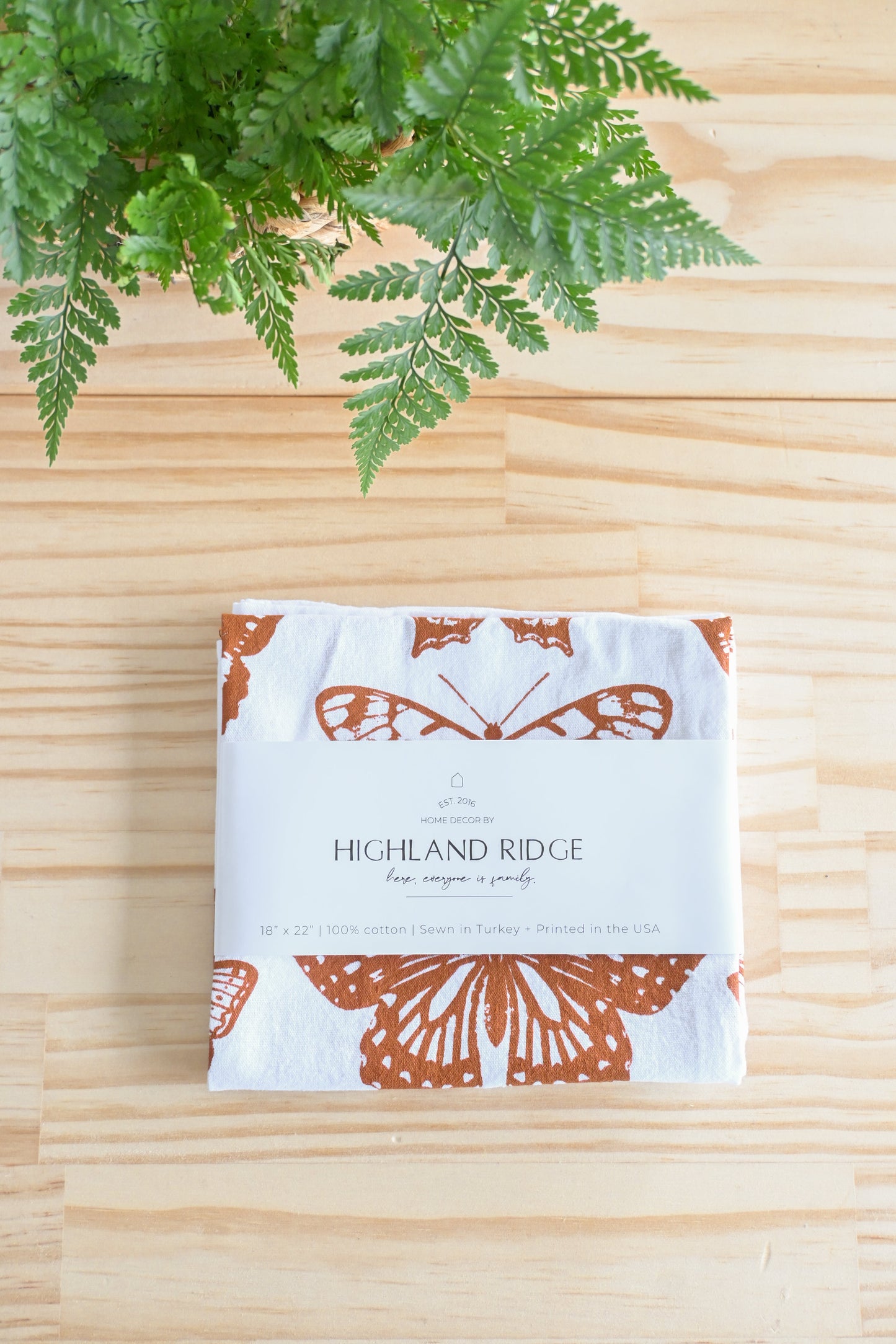 Tea Towel: Butterfly Terra-cotta