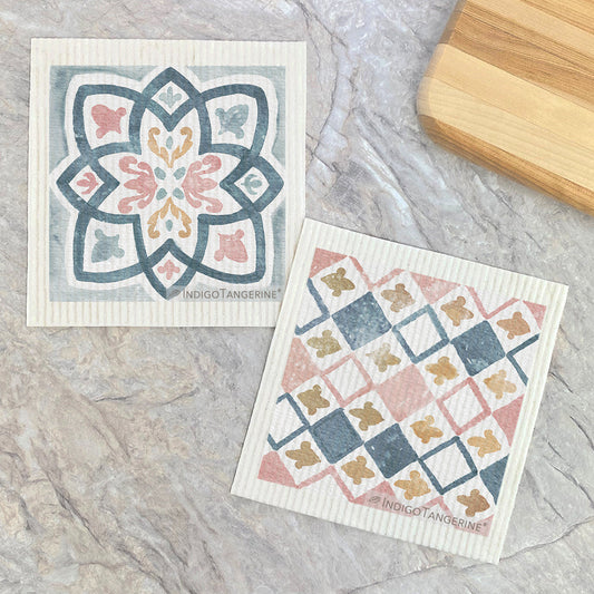 Swedish Dish Cloth- 2pk Talavera Tiles