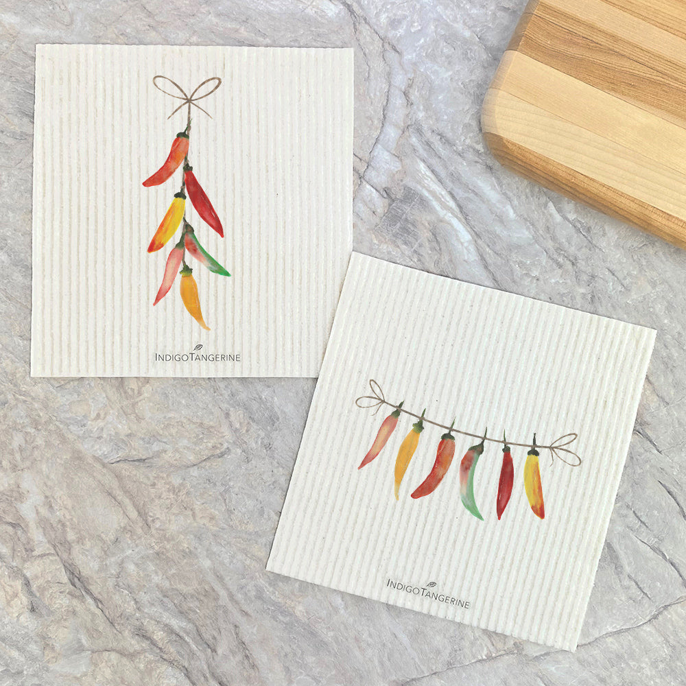 Swedish Dish Cloth- 2pk Chili Peppers