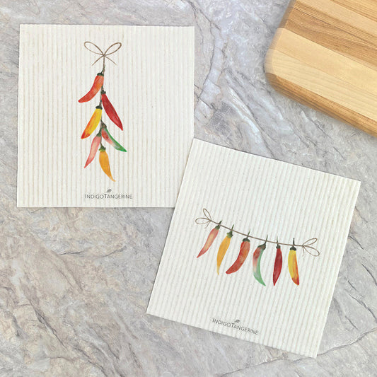 Swedish Dish Cloth- 2pk Chili Peppers