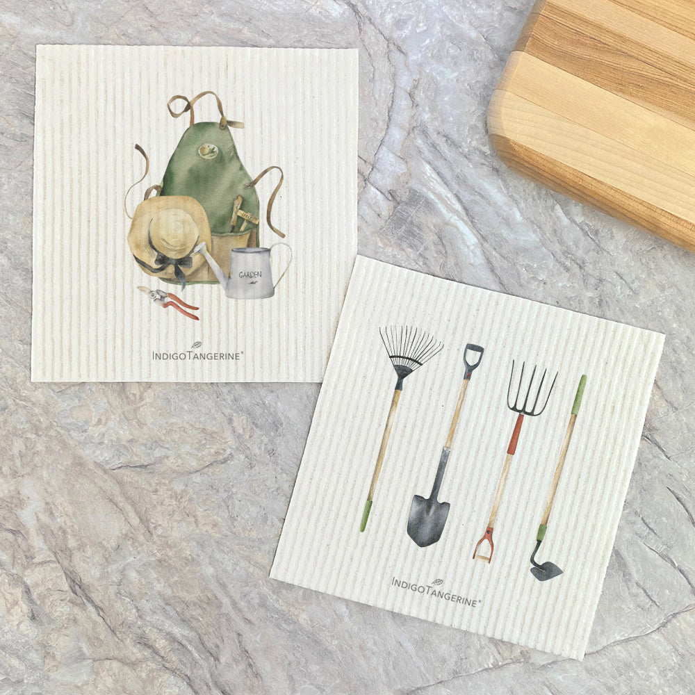 Swedish Dish Cloth- 2pk Garden Tools, Apron and Hat