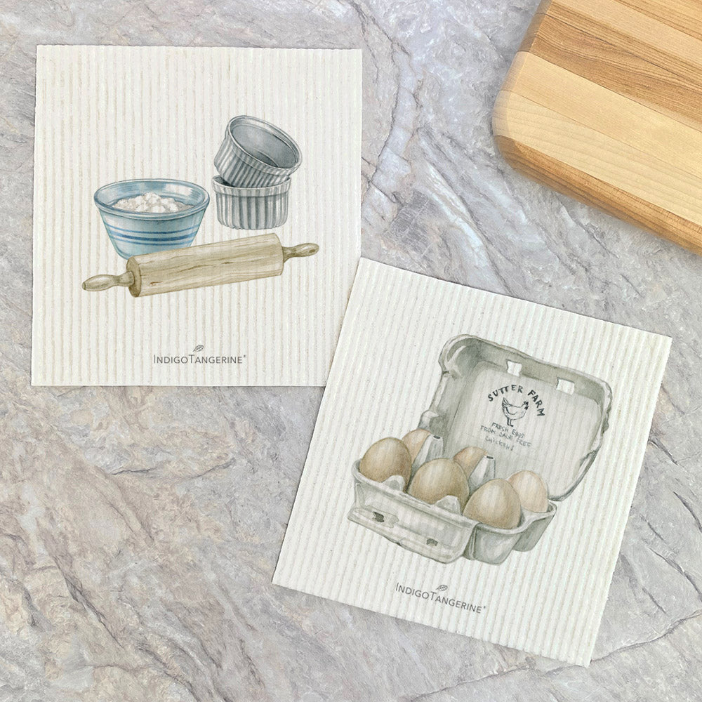 Swedish Dish Cloth- 2pk Baking Tools, Fresh Eggs