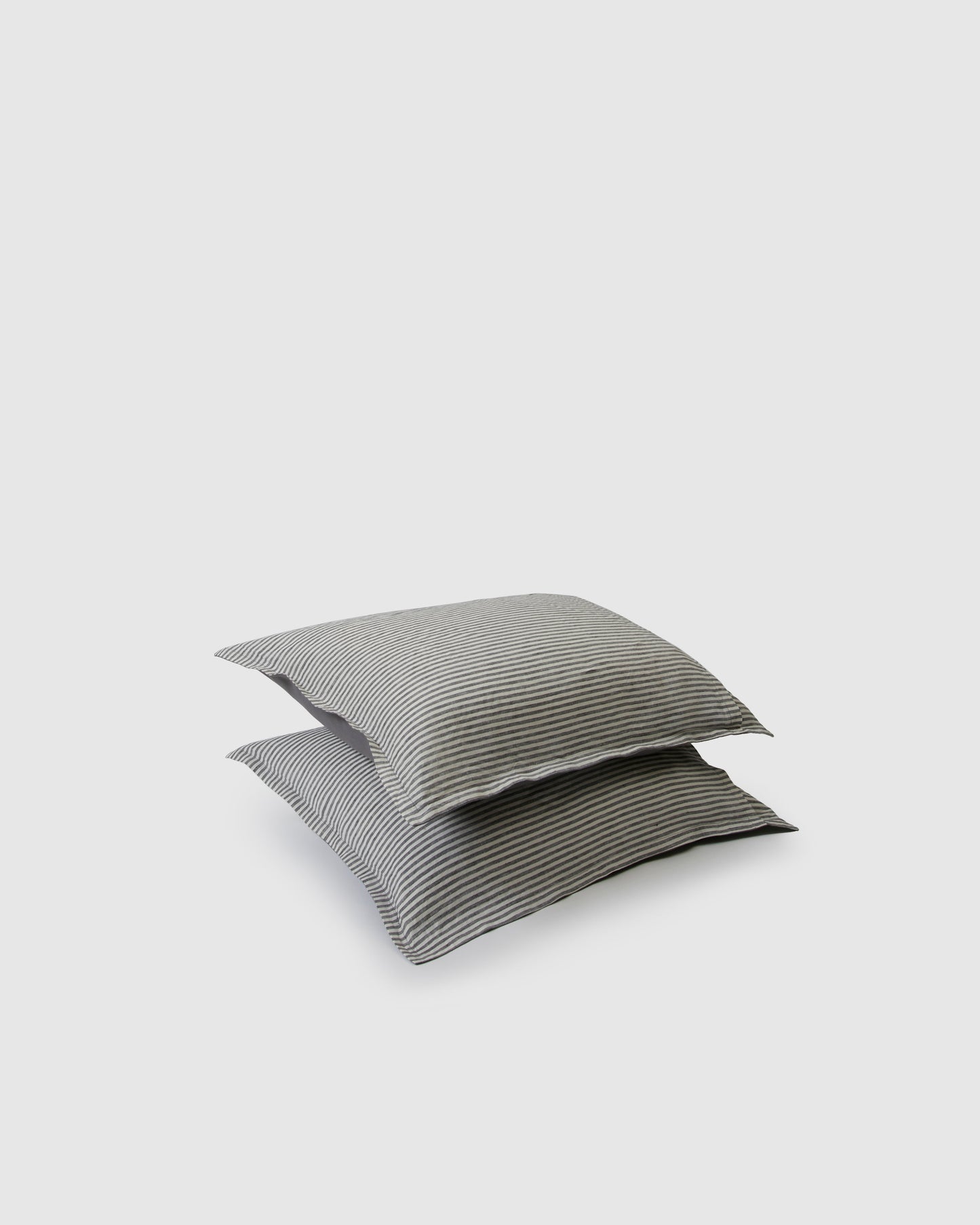 Bedding- Marcel Linen Pillowcases (Pair) - Storm / Storm Stripe