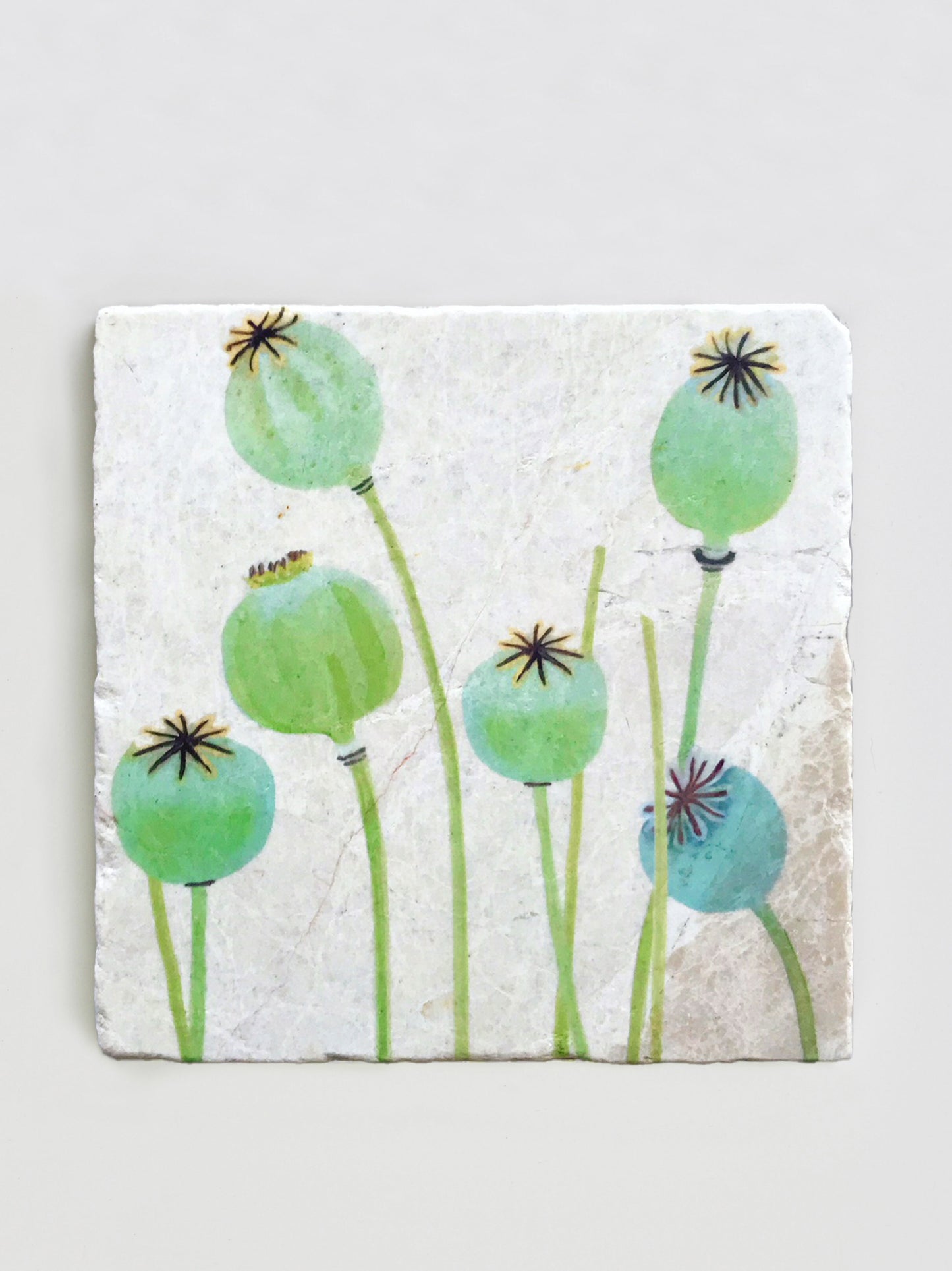 Trivet- Poppy Pods on Ecru