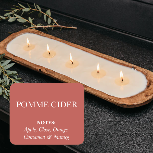 Soy Candle 5-Wick Dough Bowl - Pomme Cider