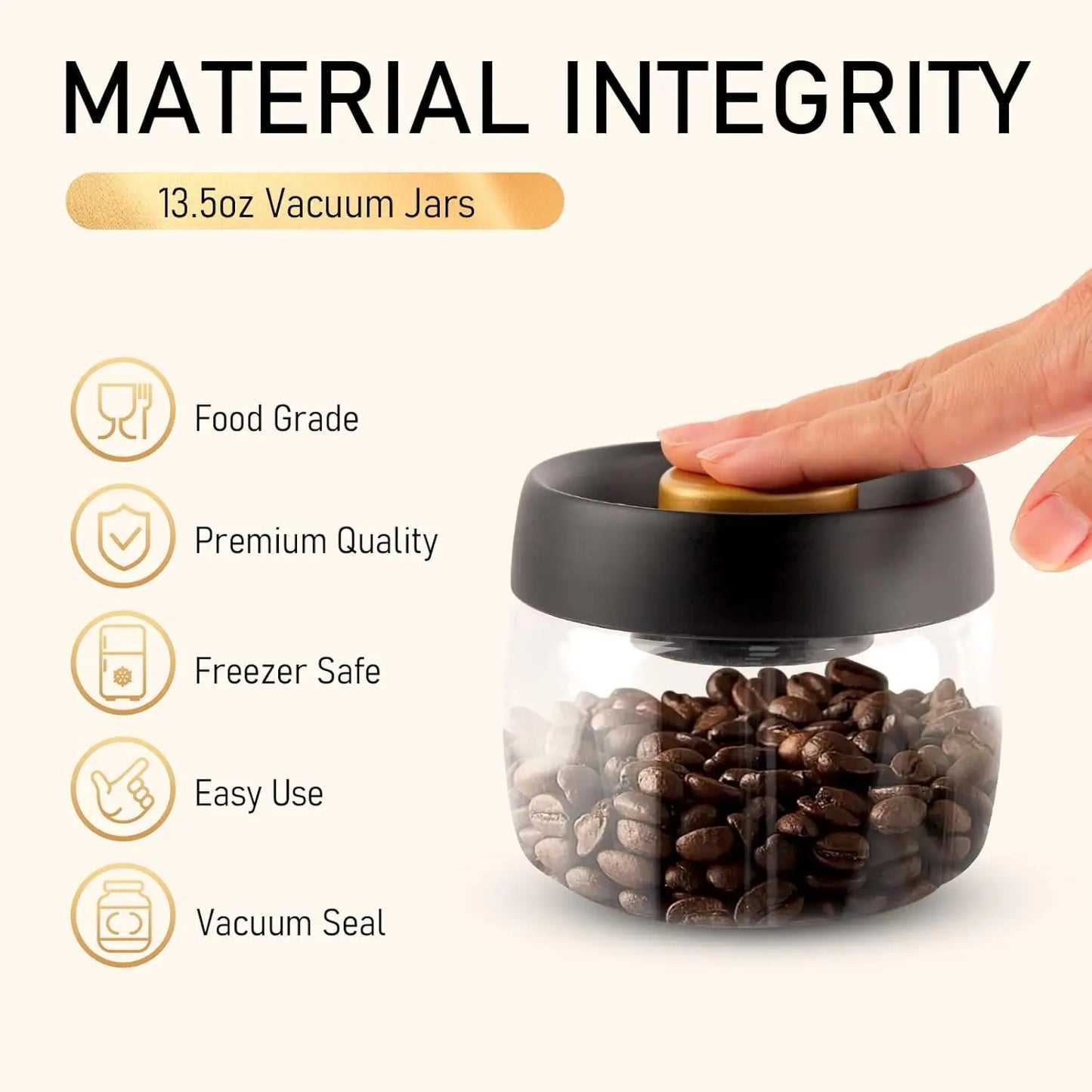 Glass Jars- Vacuum Sealed Coffee/Food Storage Jar