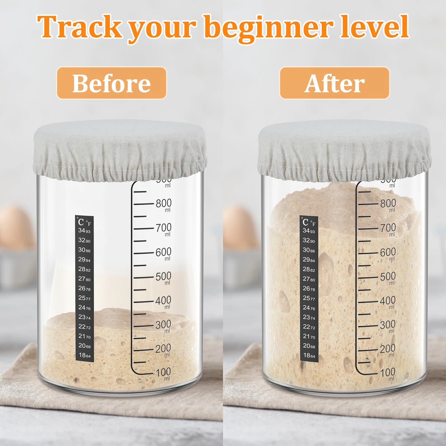 Glass Jars- Sourdough Starter Kit