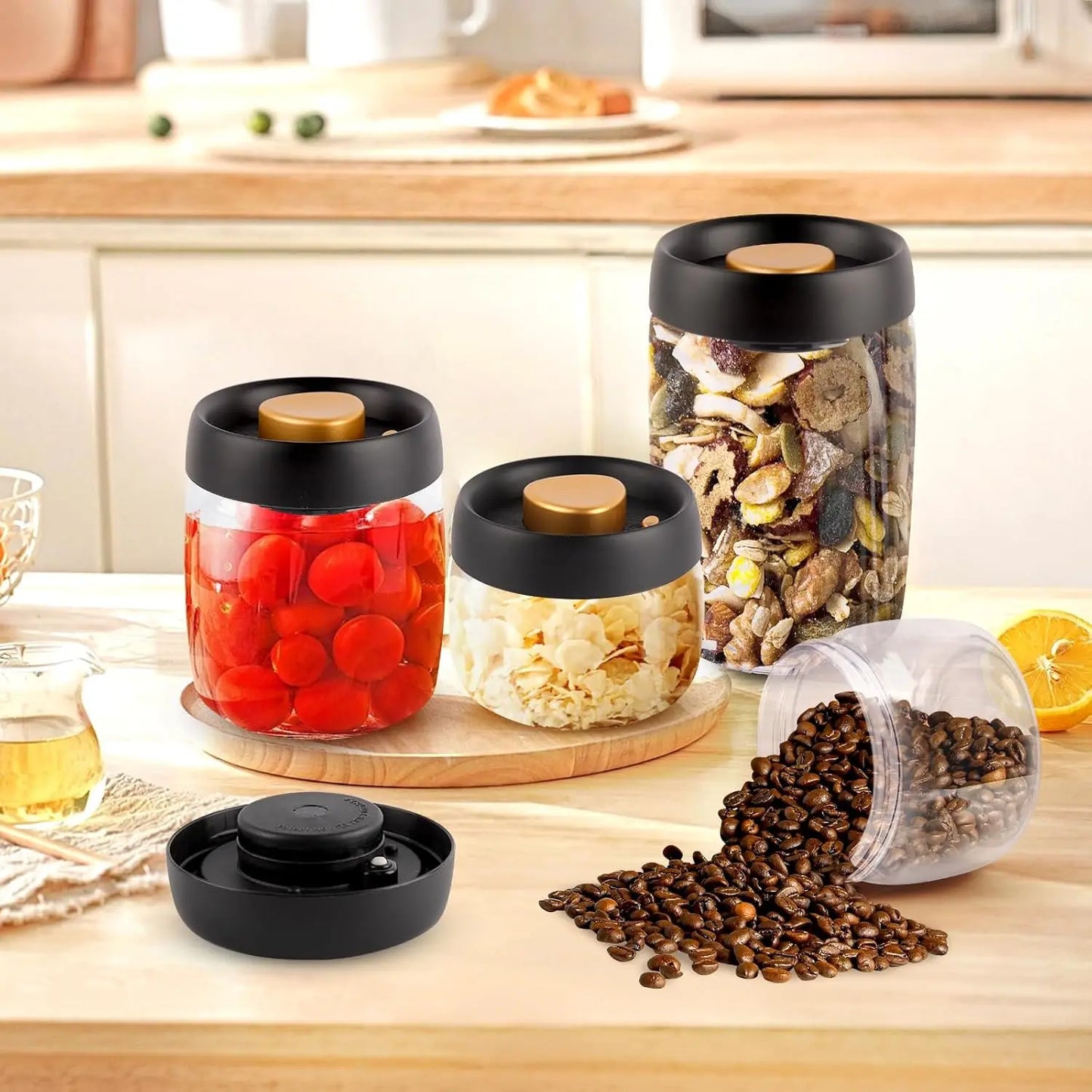 Glass Jars- Vacuum Sealed Coffee/Food Storage Jar