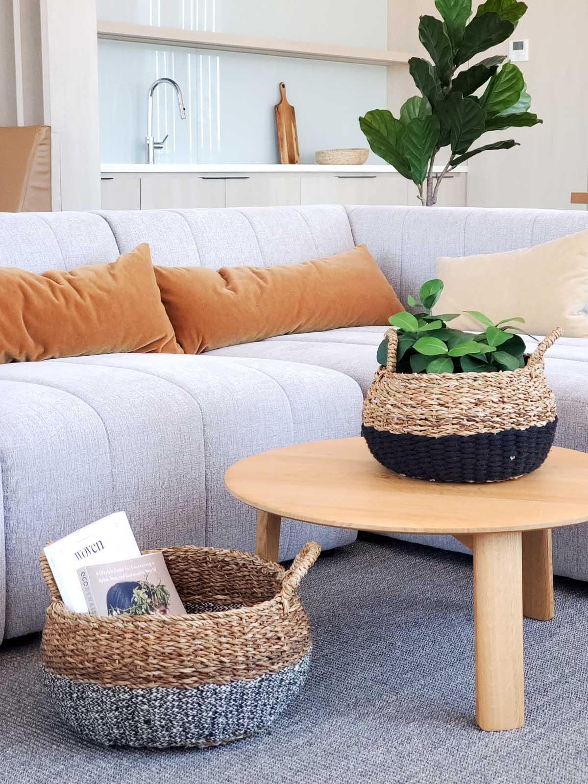 Basket- Ula Floor Basket - Black