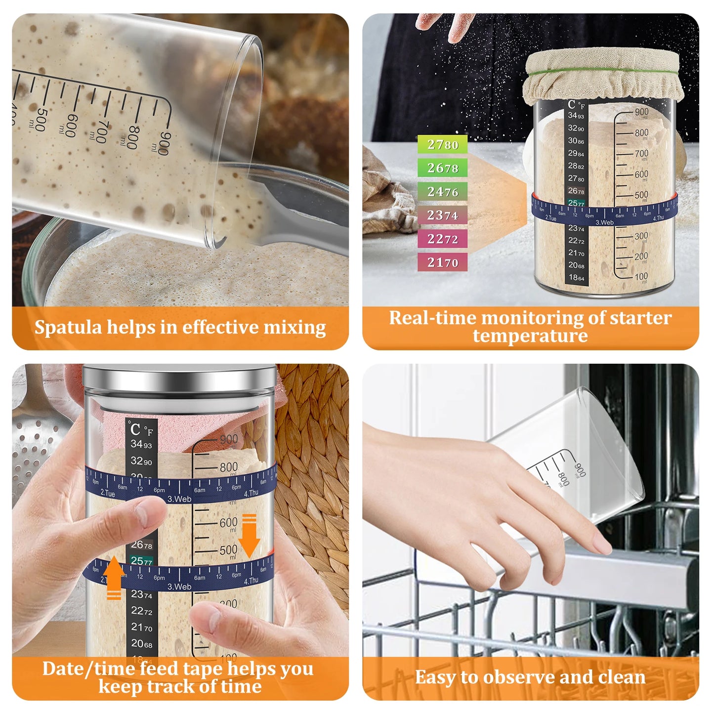 Glass Jars- Sourdough Starter Kit