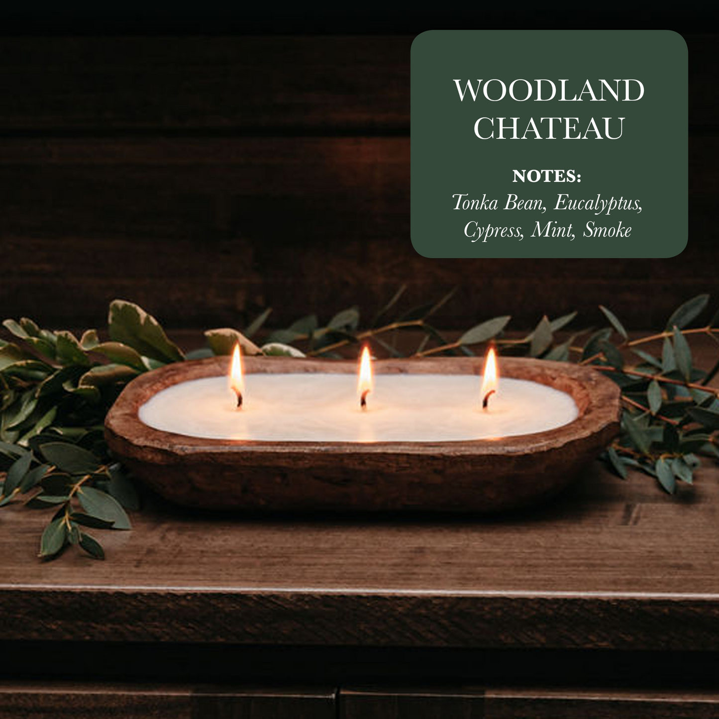 Soy Candle 3-Wick Dough Bowl  - Woodland Chateau