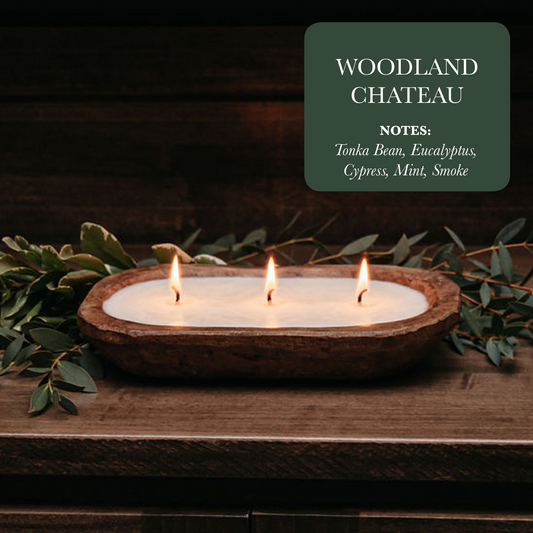Soy Candle 3-Wick Dough Bowl  - Woodland Chateau