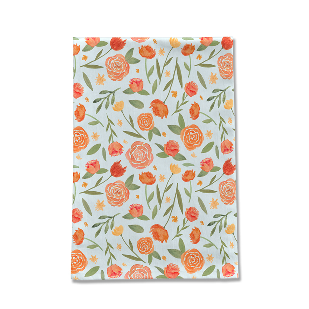 Tea Towel: Burnt Orange Floral