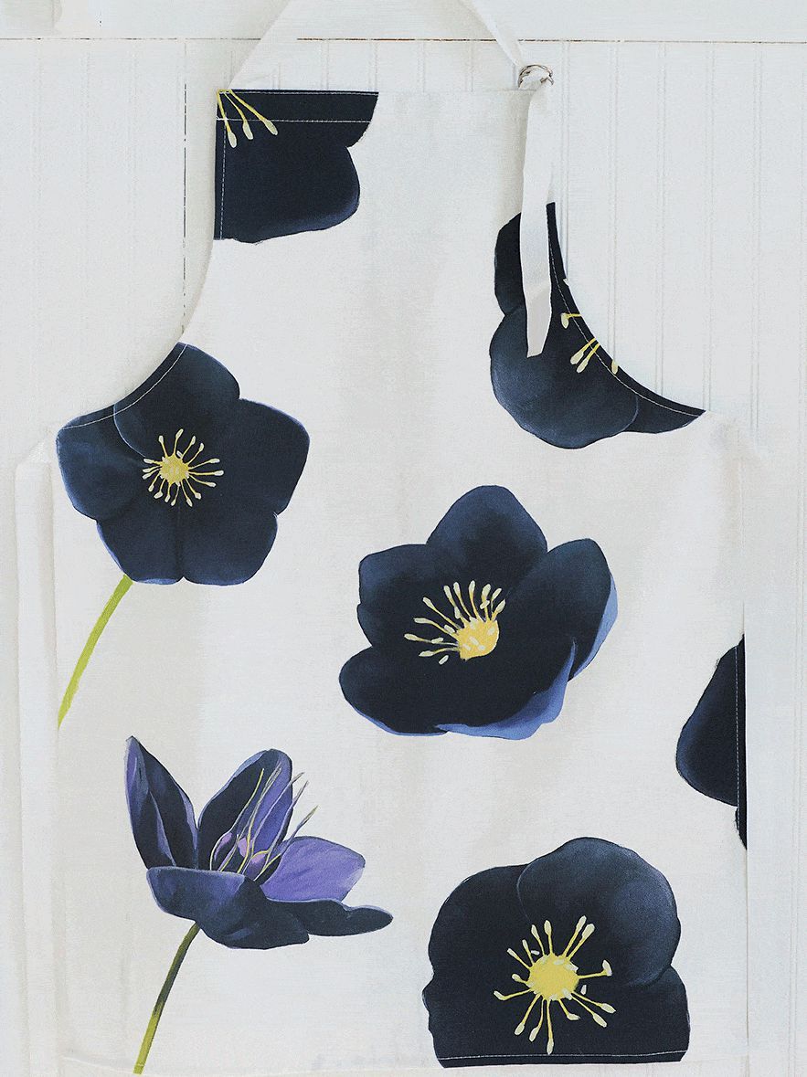 Apron: Black Hellebore on Snow