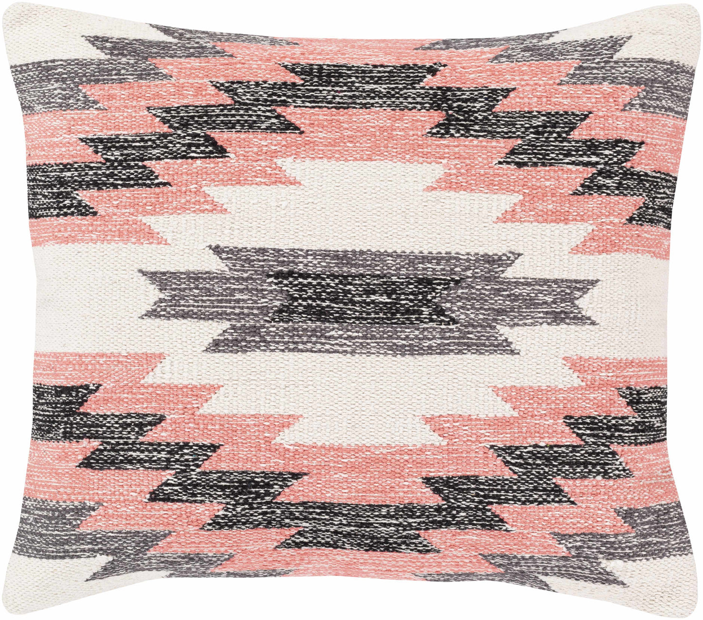 Throw Pillow- Pink Aztec Patterned Cotton Accent Pillow