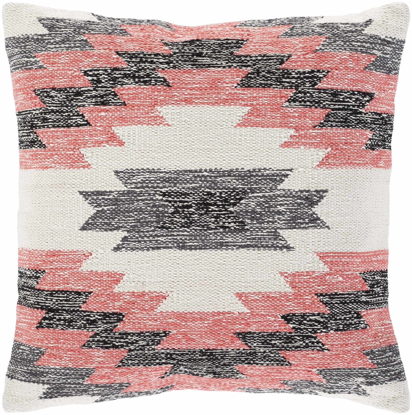 Throw Pillow- Pink Aztec Patterned Cotton Accent Pillow