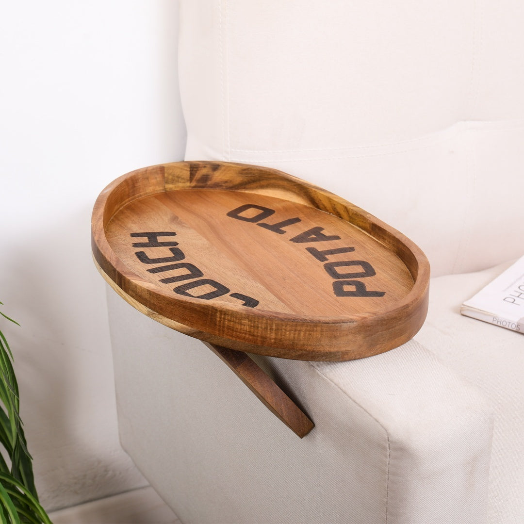 Acacia Wood Couch Potato Tray