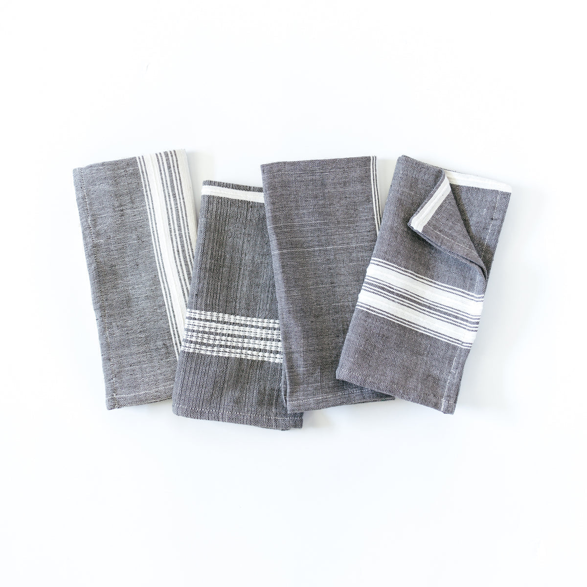 Napkin Set: Aden Napkins, Grey / Natural - set of 4