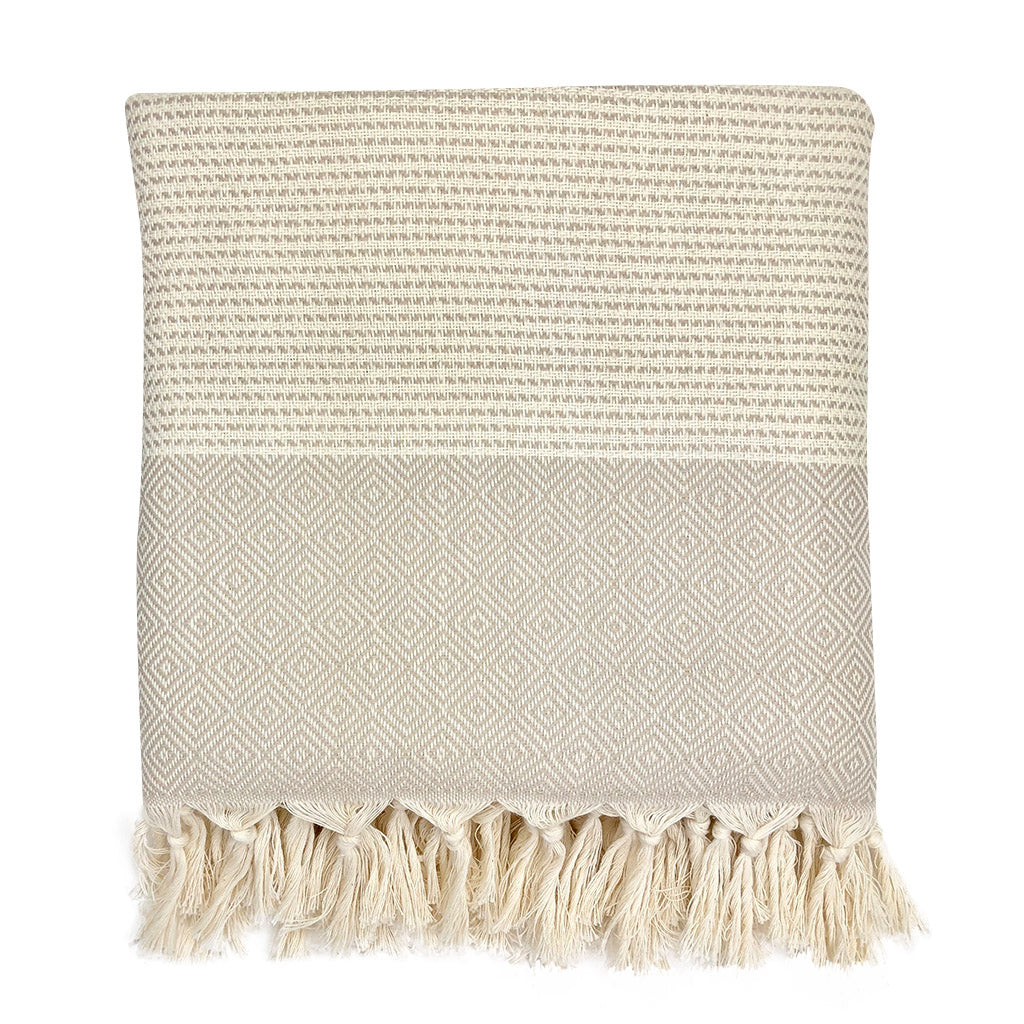 Throw Blanket-  Diamond Stripe Turkish Throw