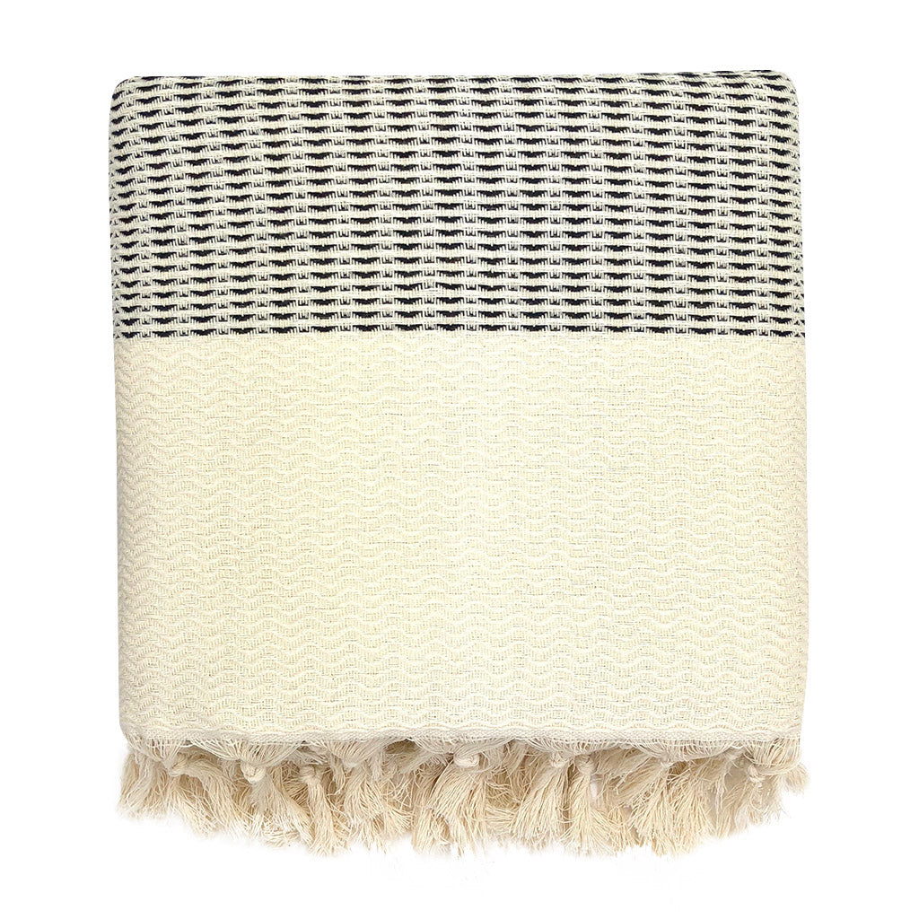 Throw Blanket- Plush Wavy Turkish Throw