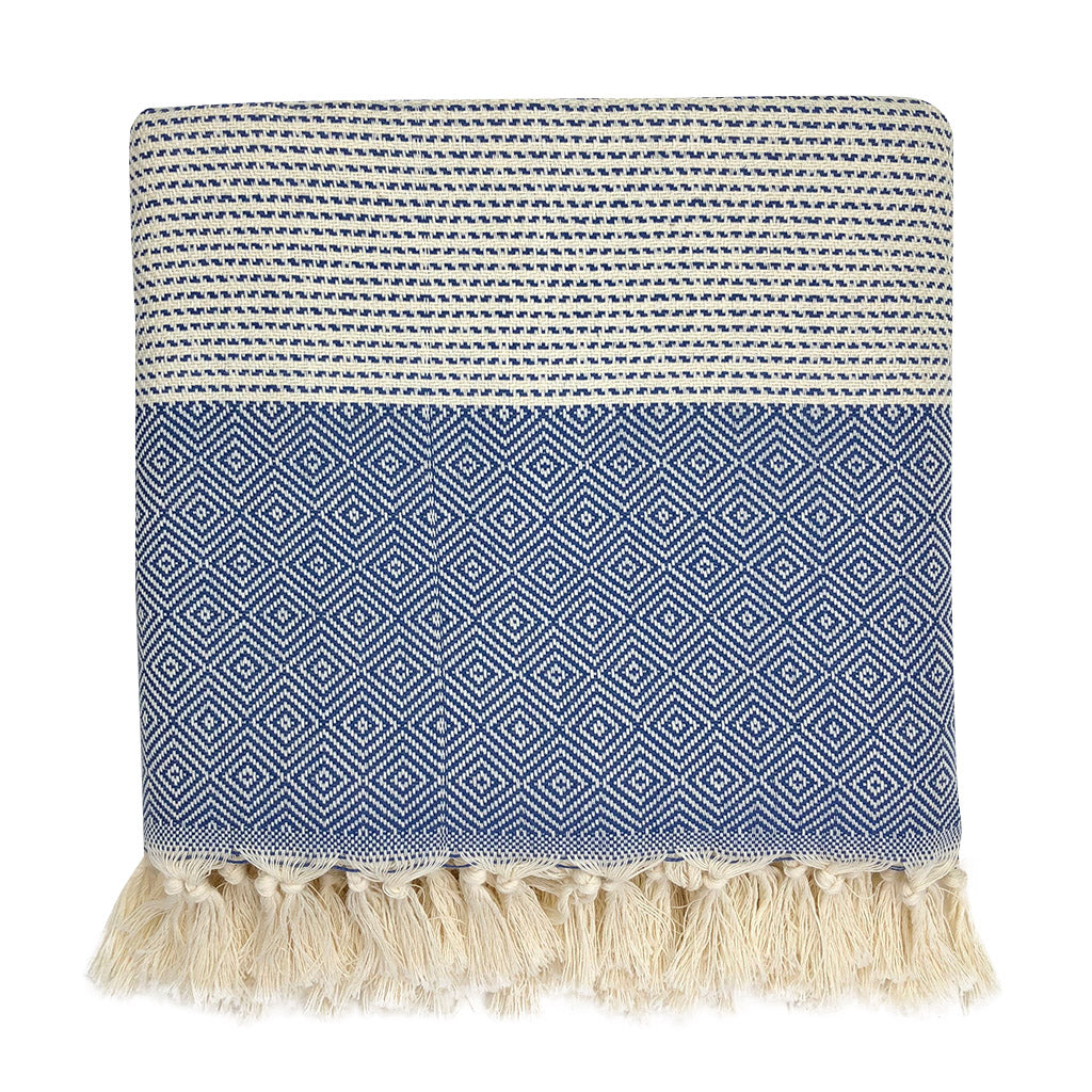 Throw Blanket-  Diamond Stripe Turkish Throw