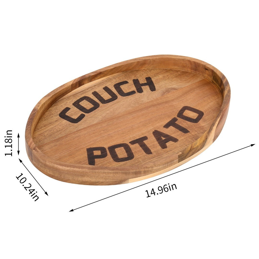 Acacia Wood Couch Potato Tray