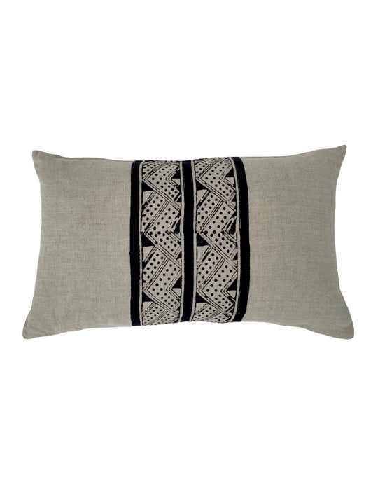 Throw Pillow Cover- Mancala Charcoal Petit Lumbar