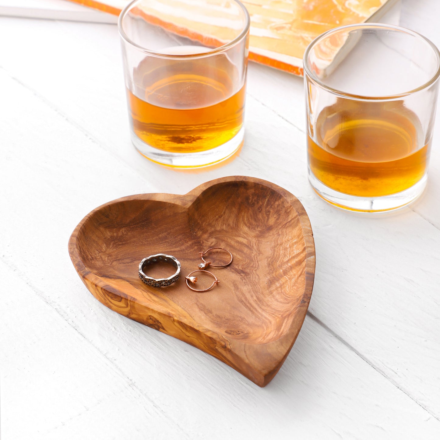 Heart‑Shaped Olive Wood Dish