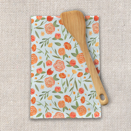 Tea Towel: Burnt Orange Floral