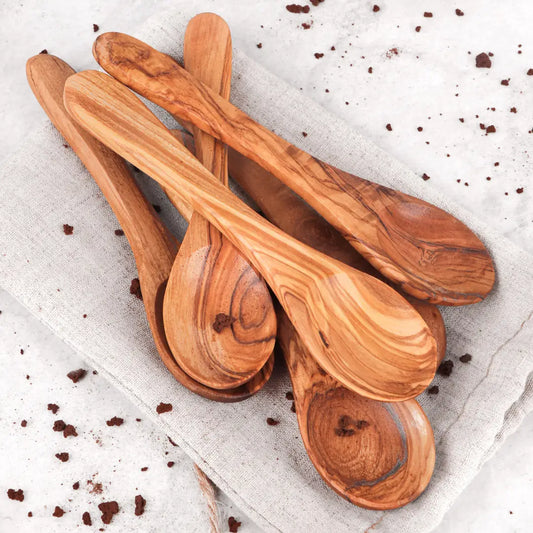 Mini Olive Wood Spoons – Handmade Spice Spoon