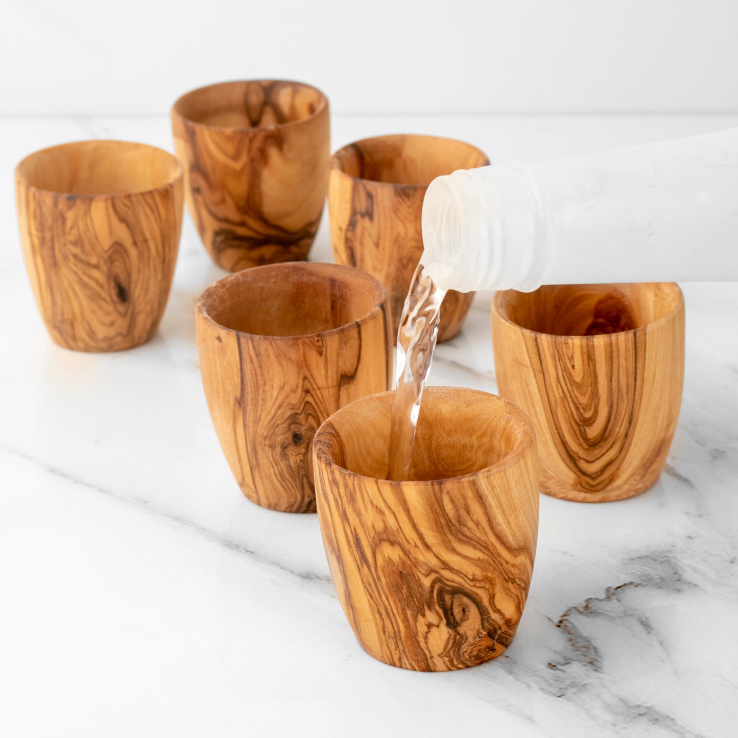 Handcrafted Olive Wood Shot Glass - 1.5 oz