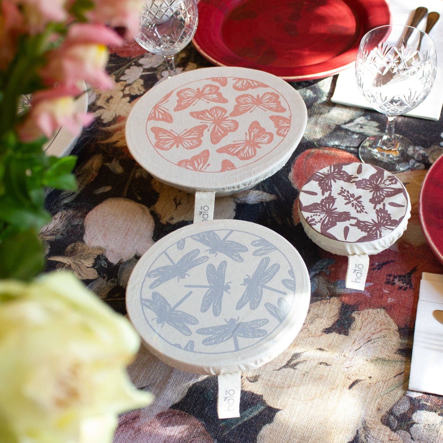 Dish and Bowl Cover Small Set of 3 Butterflies