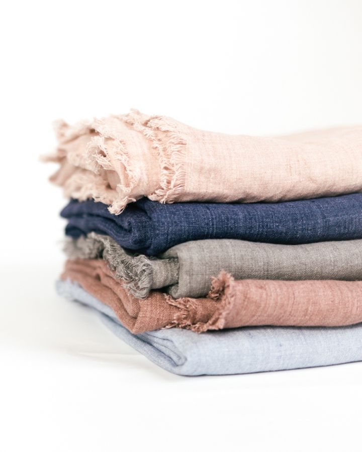 Throw Blanket-Stone Washed Linen